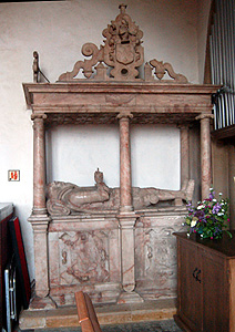 The monument to Sir Lewis Dyve March 2012
